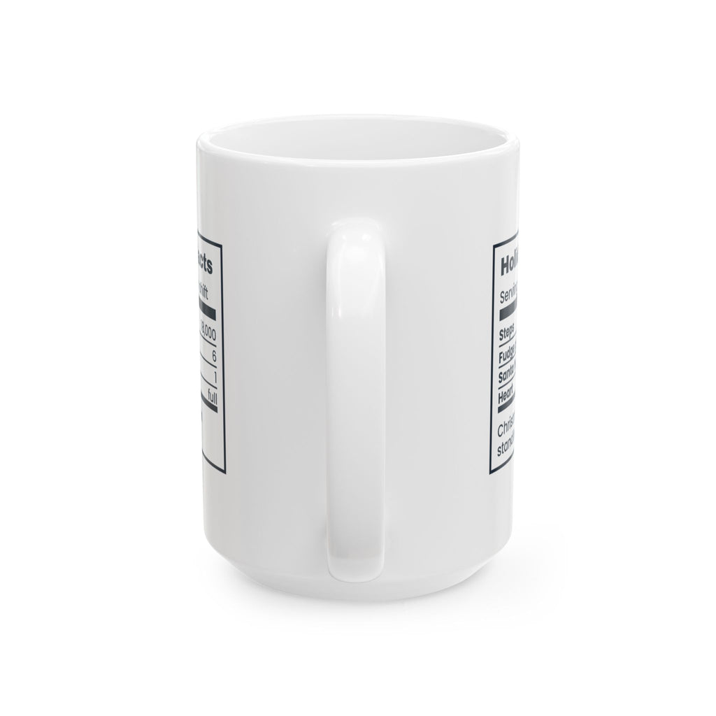 Funny Christmas Nurse Coffee Mug Holiday Shift Facts Nutrition Label