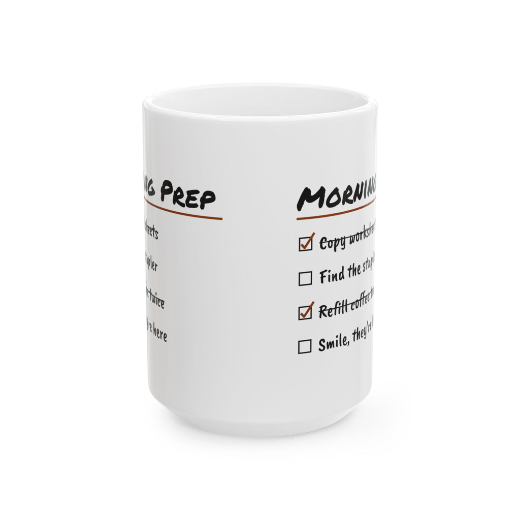 Funny Teacher Coffee Mug Morning Prep Checklist For Teachers
