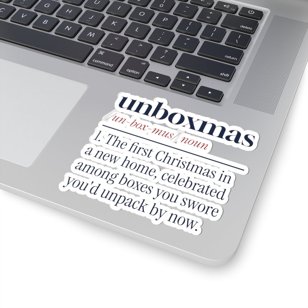 Funny Christmas Sticker Unboxmas Definition For New Homeowners