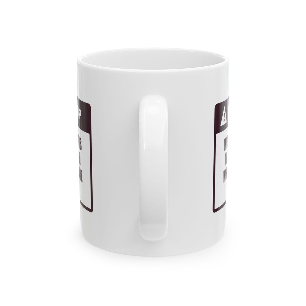 Funny Wine Lover Coffee Mug Pairs With Whatever You Are Eating Warning