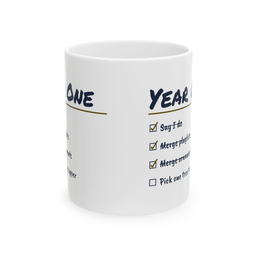 Funny Newlywed Christmas Coffee Mug Pick One Tree Topper Checklist