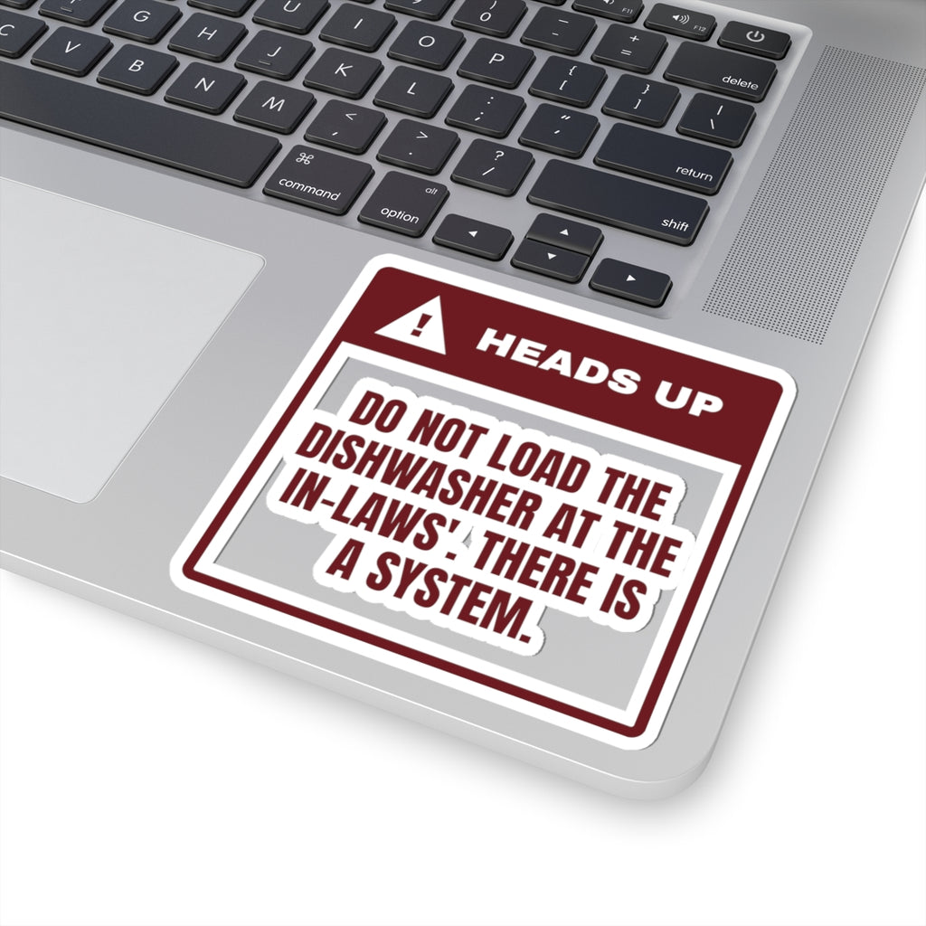 Funny Christmas Sticker In-Law Dishwasher There Is A System
