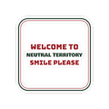 Funny Christmas In Laws Sticker Neutral Territory Smile Please Sign