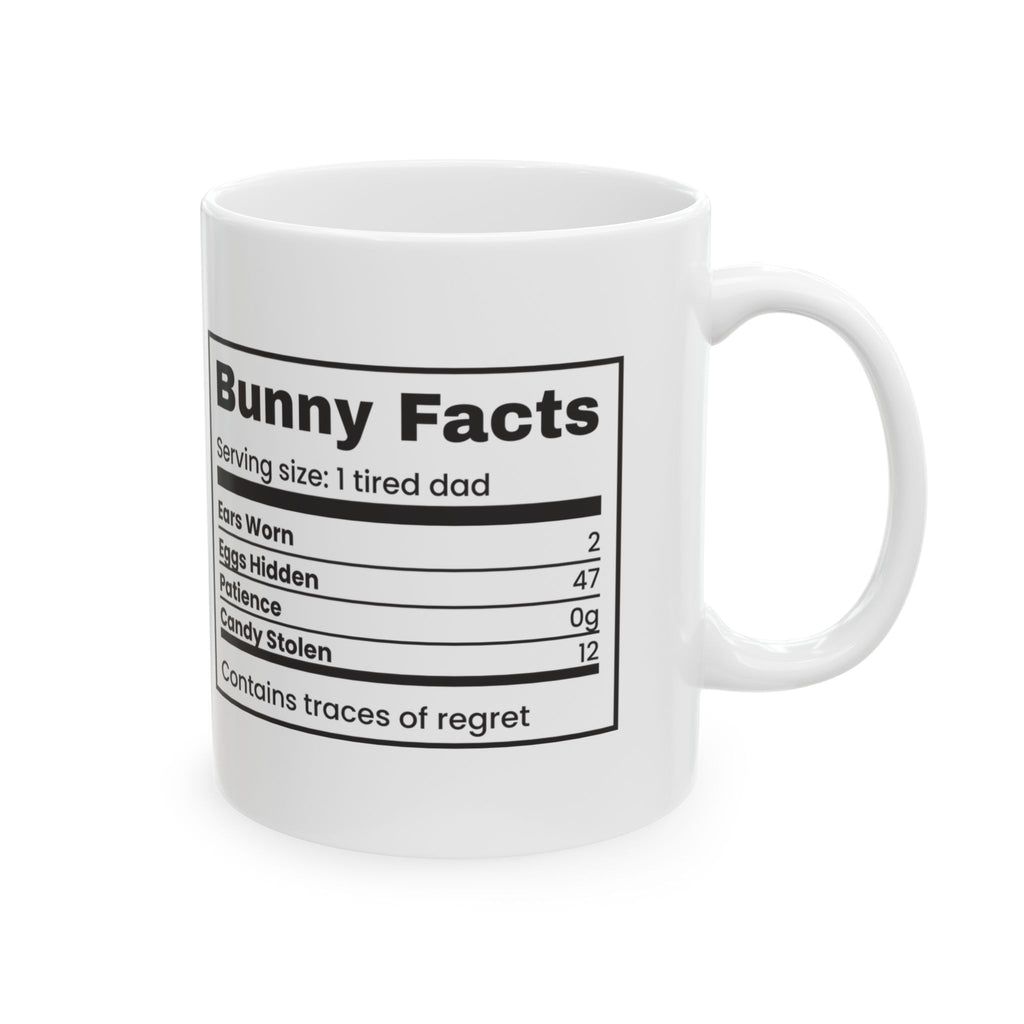 Funny Egg Hunt Coffee Mug Bunny Facts Label For Dad