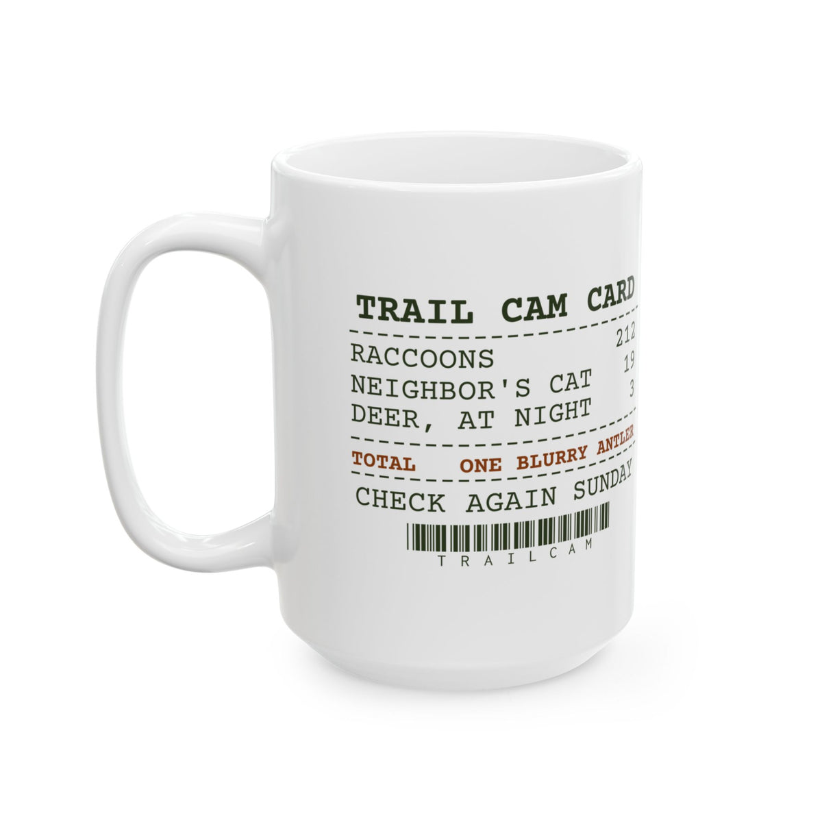 Funny Hunting Coffee Mug Trail Cam 212 Raccoons One Blurry Antler