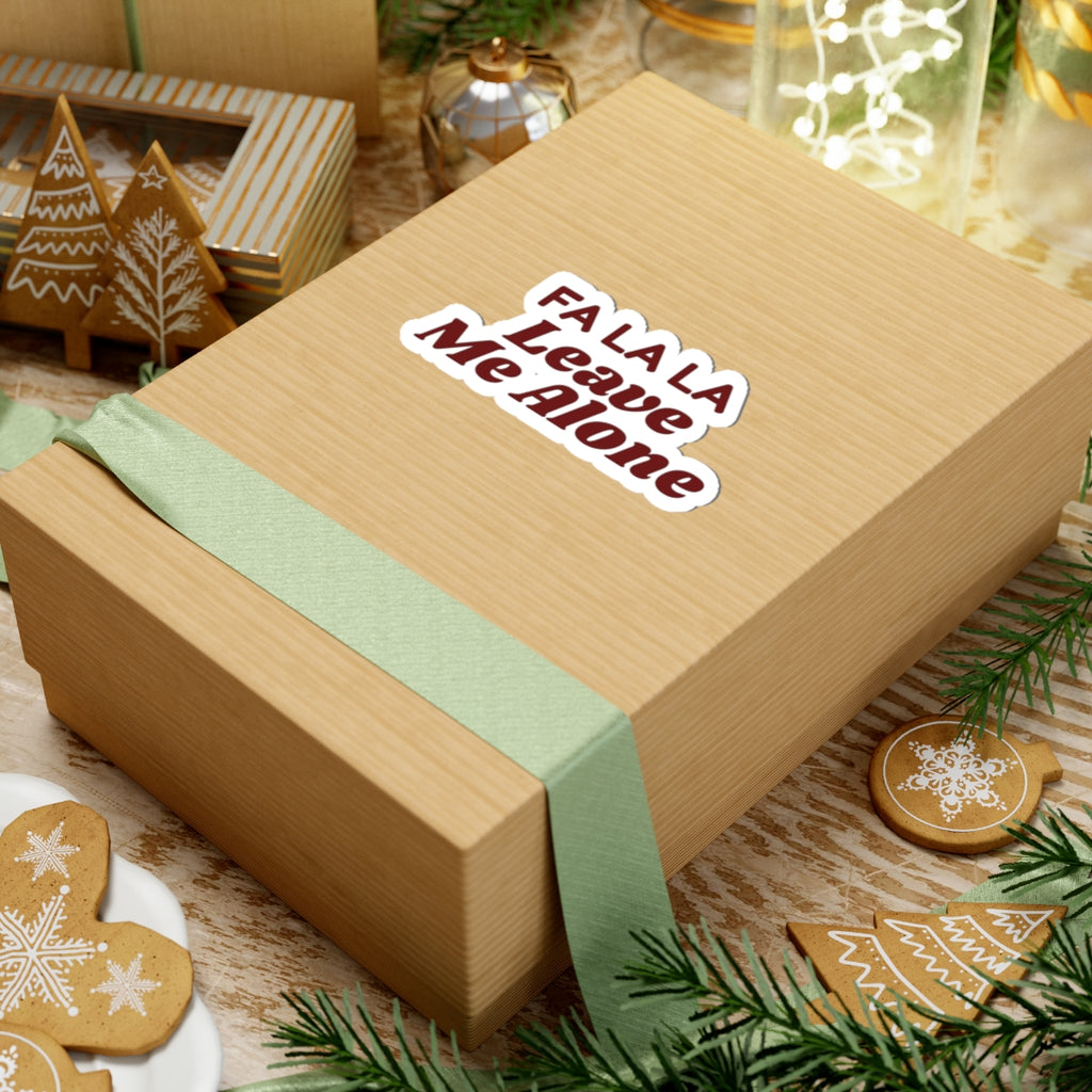 Funny Christmas Introvert Sticker Fa La La Leave Me Alone
