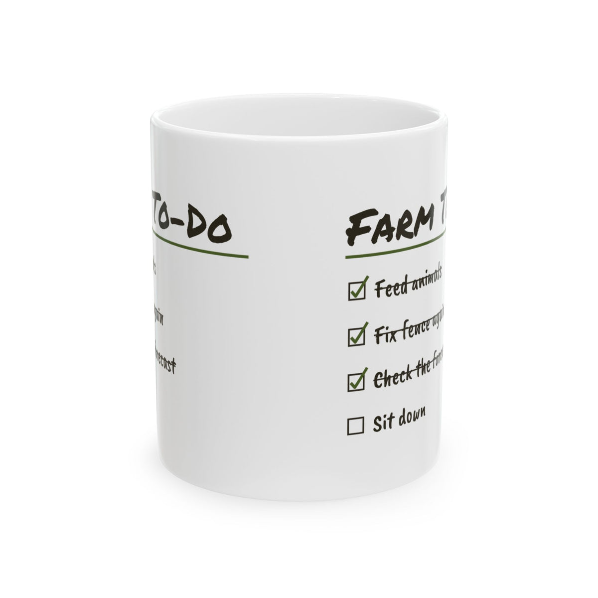 Funny Farmer Coffee Mug Fix Fence Again Farm To Do Checklist