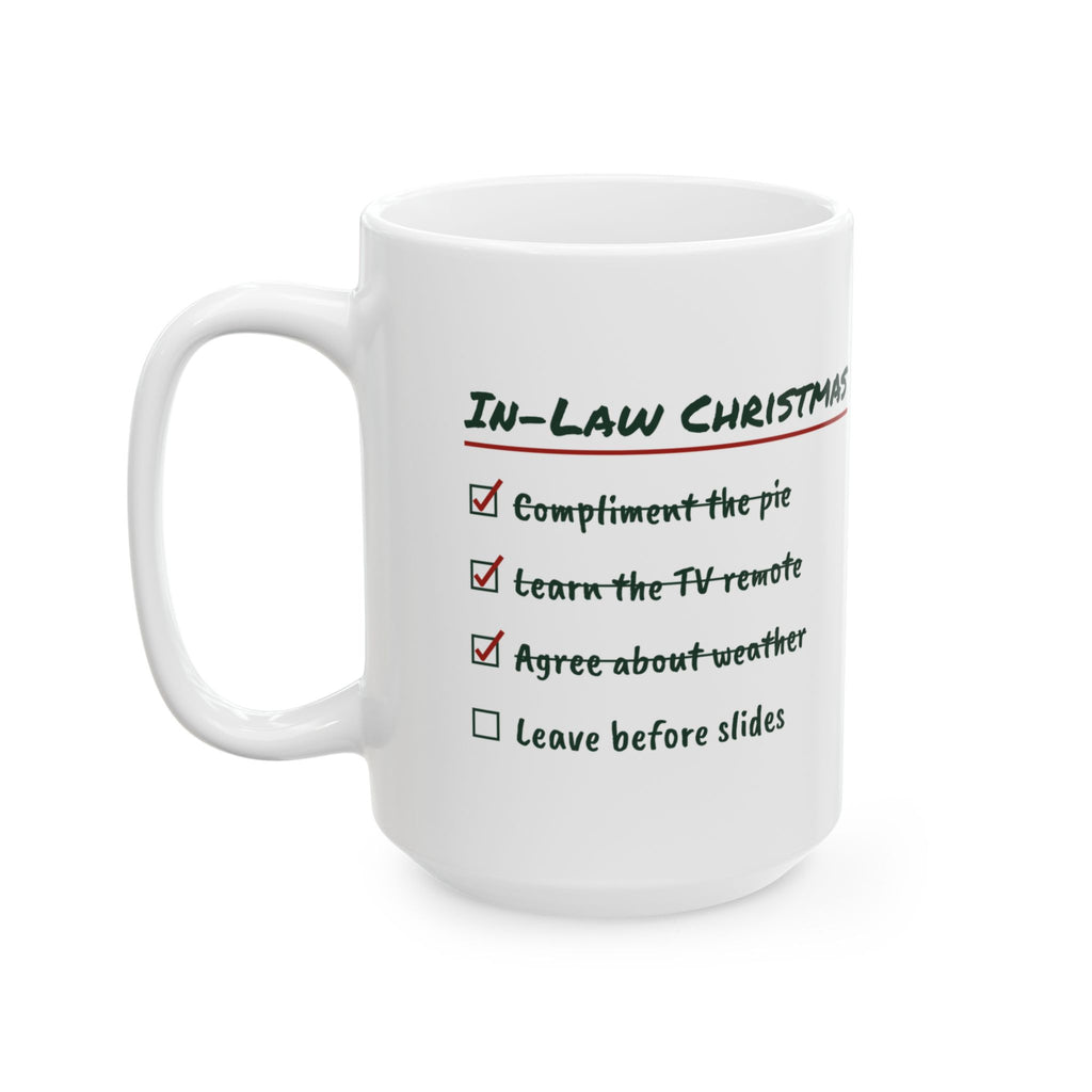 Funny In-Laws Christmas Coffee Mug In-Law Christmas Checklist