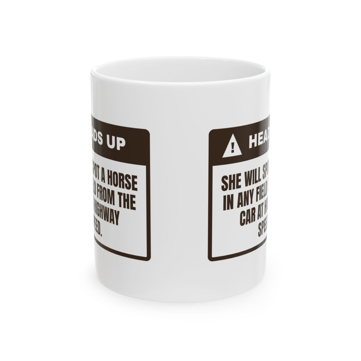 Funny Horse Girl Coffee Mug Spots Every Horse From The Highway