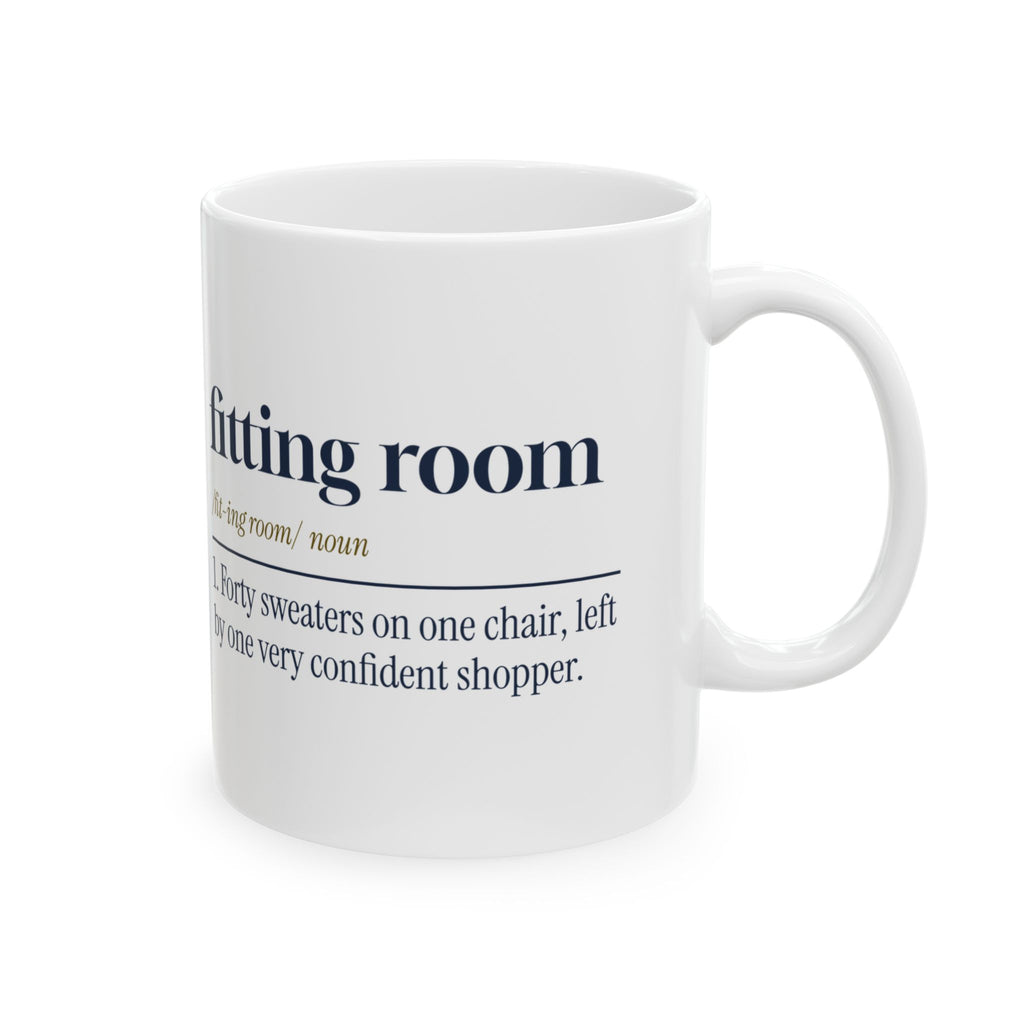 Funny Retail Christmas Coffee Mug Fitting Room Dictionary Definition