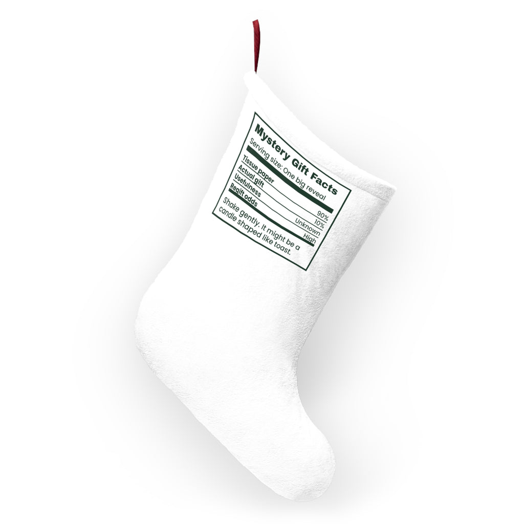 Funny White Elephant Christmas Stocking Mystery Gift Facts Label