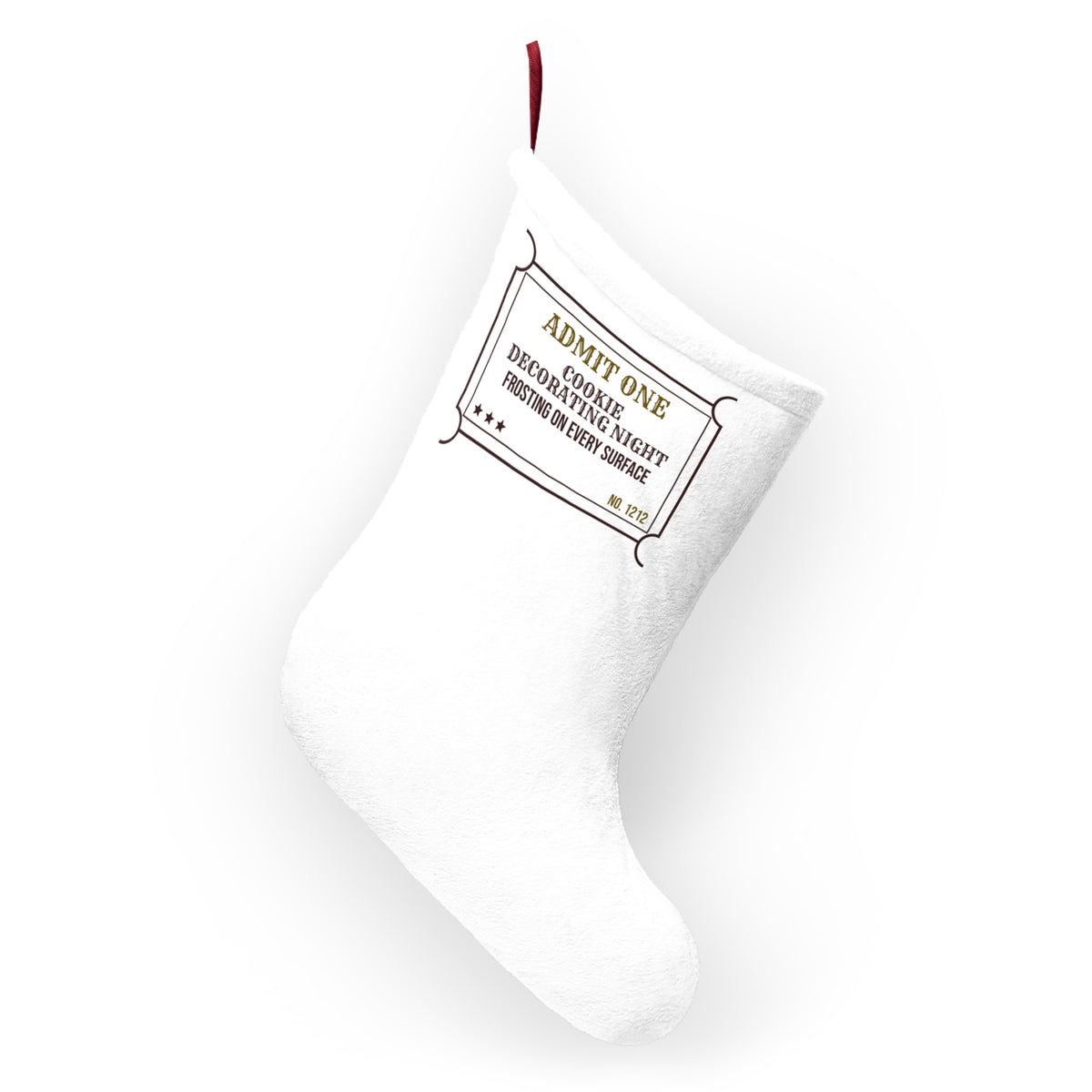 Funny Christmas Baking Christmas Stocking Cookie Decorating Night Ticket
