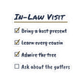 Funny Christmas Sticker In-Law Visit Checklist Ask About The Gutters
