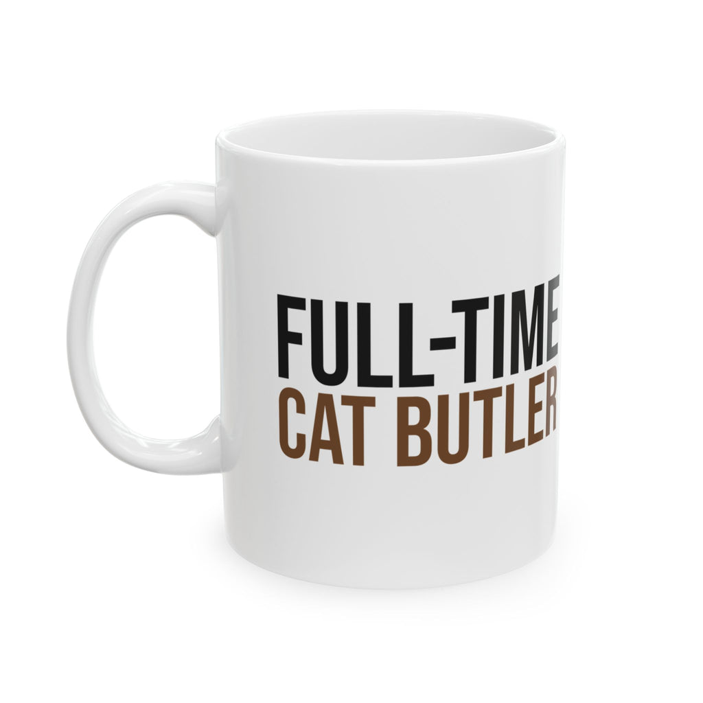 Funny Cat Mug Full-Time Cat Butler Coffee Cup For Cat Lovers