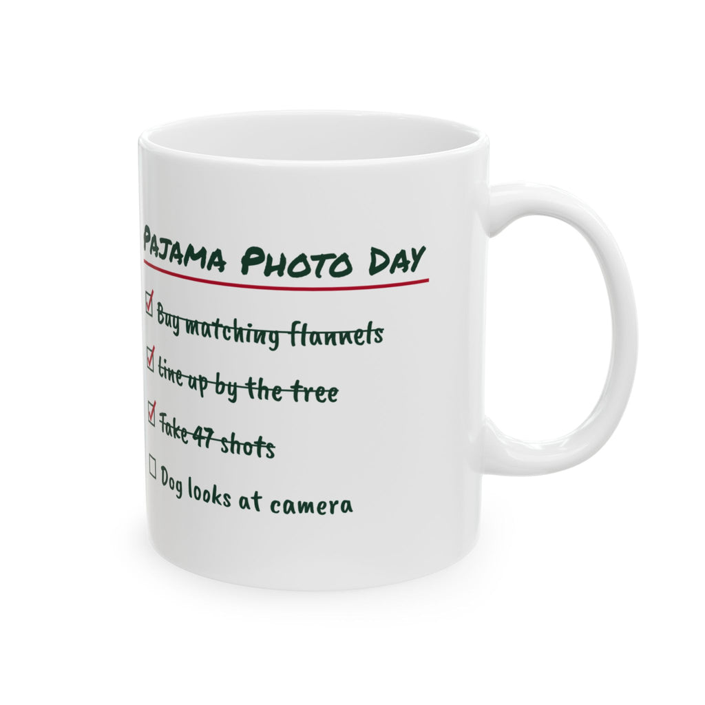 Funny Christmas Family Coffee Mug Matching Pajama Photo Checklist