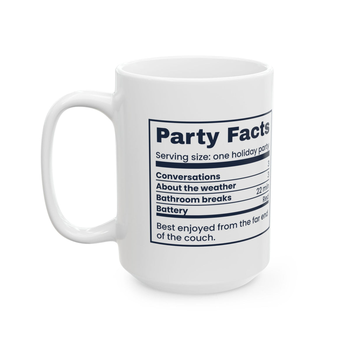 Funny Introvert Christmas Party Coffee Mug Party Nutrition Facts
