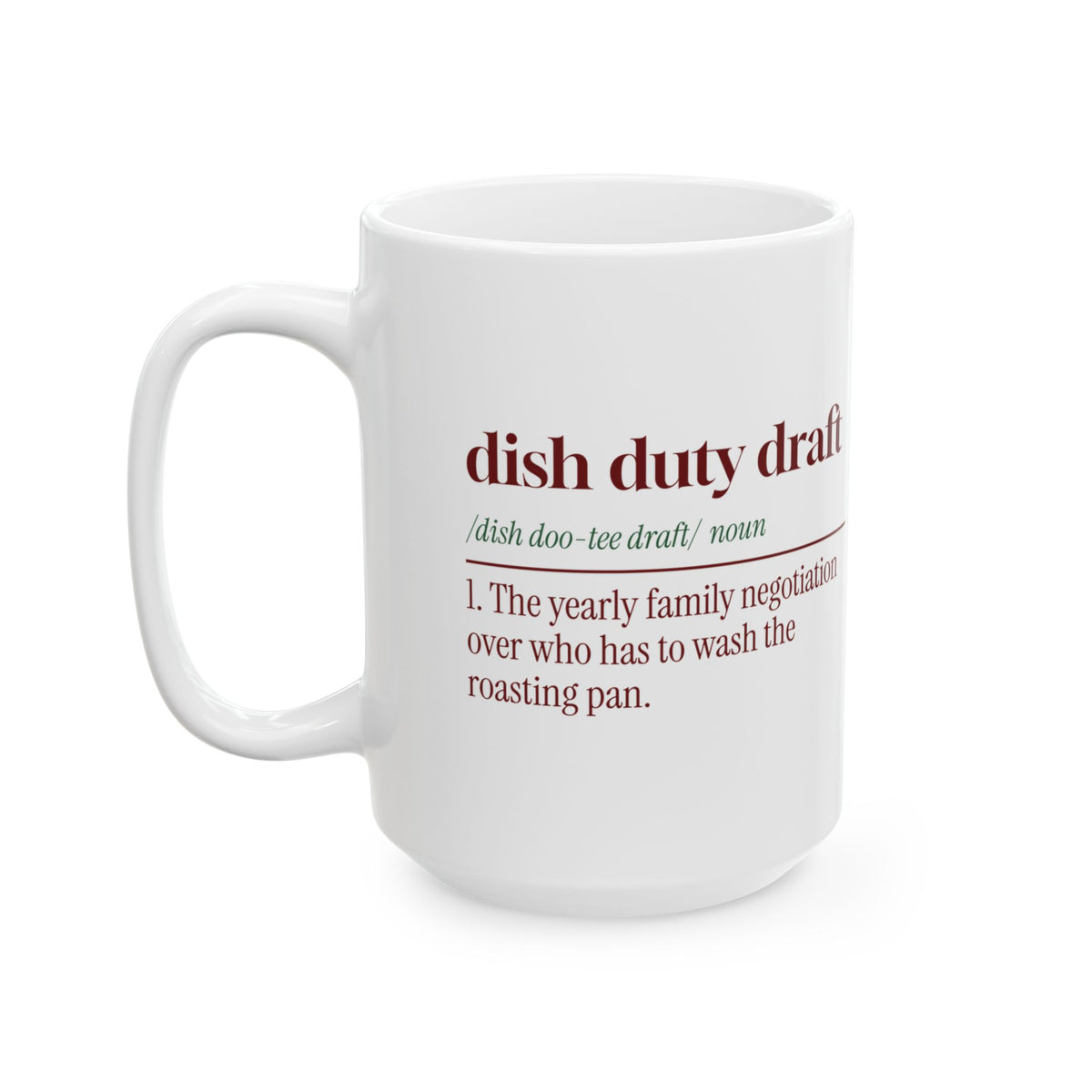 Funny Family Christmas Coffee Mug Dish Duty Draft Definition
