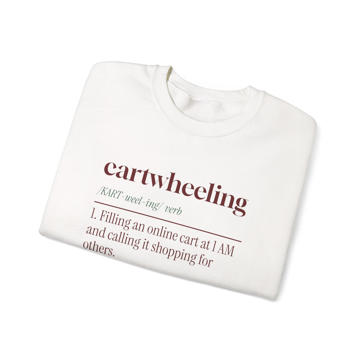 Funny Christmas Shopping Sweatshirt Cartwheeling Dictionary Definition