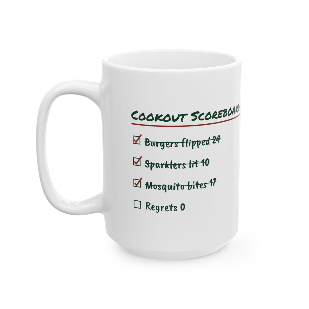 Funny Cookout Scoreboard Coffee Mug Checklist For BBQ Lovers