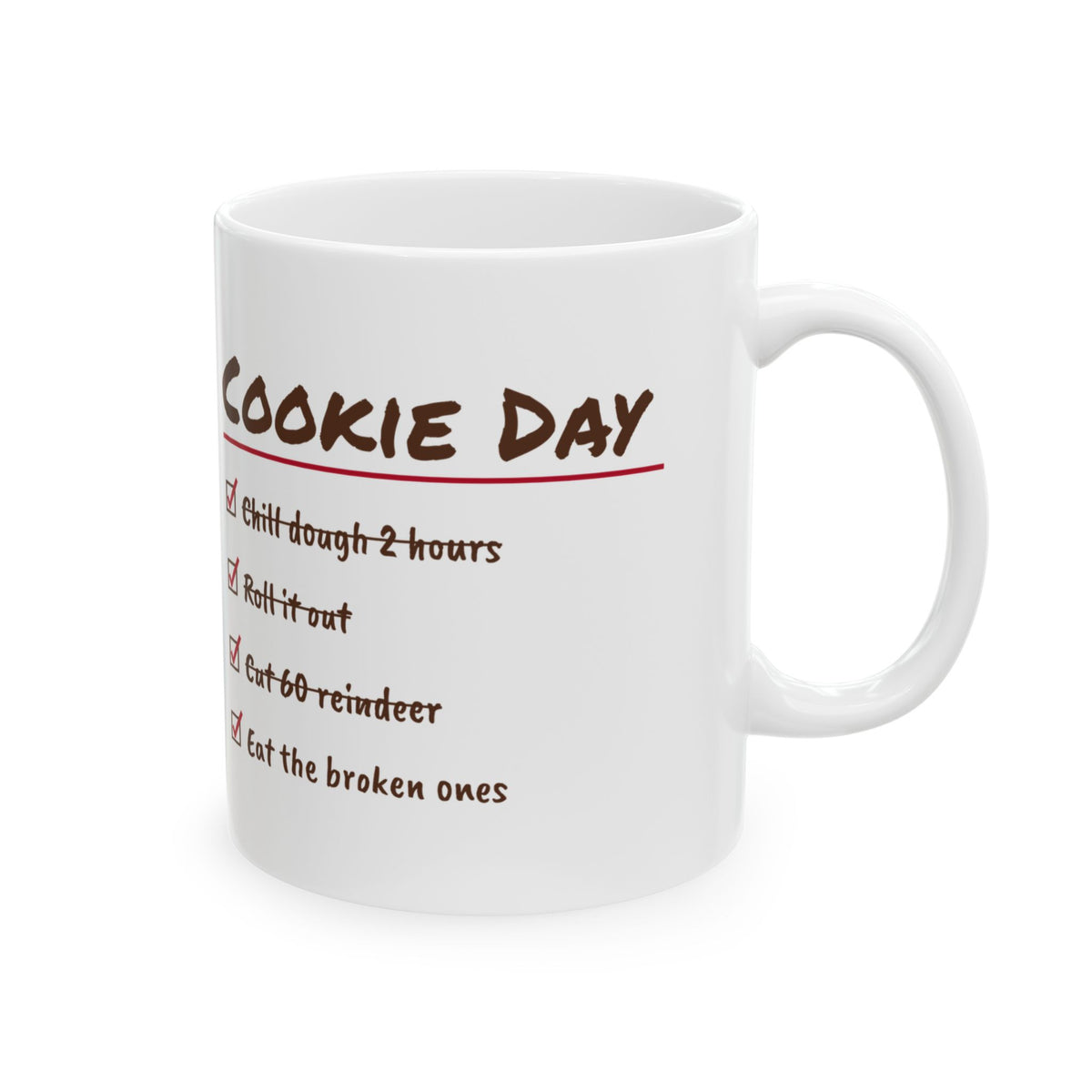 Funny Christmas Coffee Mug Cookie Day Checklist Eat The Broken Ones