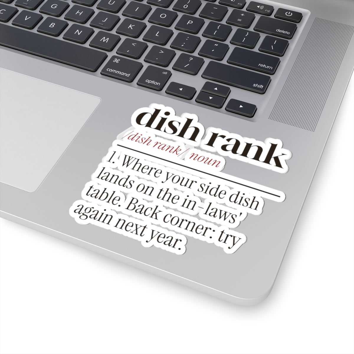 Funny In-Laws Christmas Sticker Dish Rank Definition