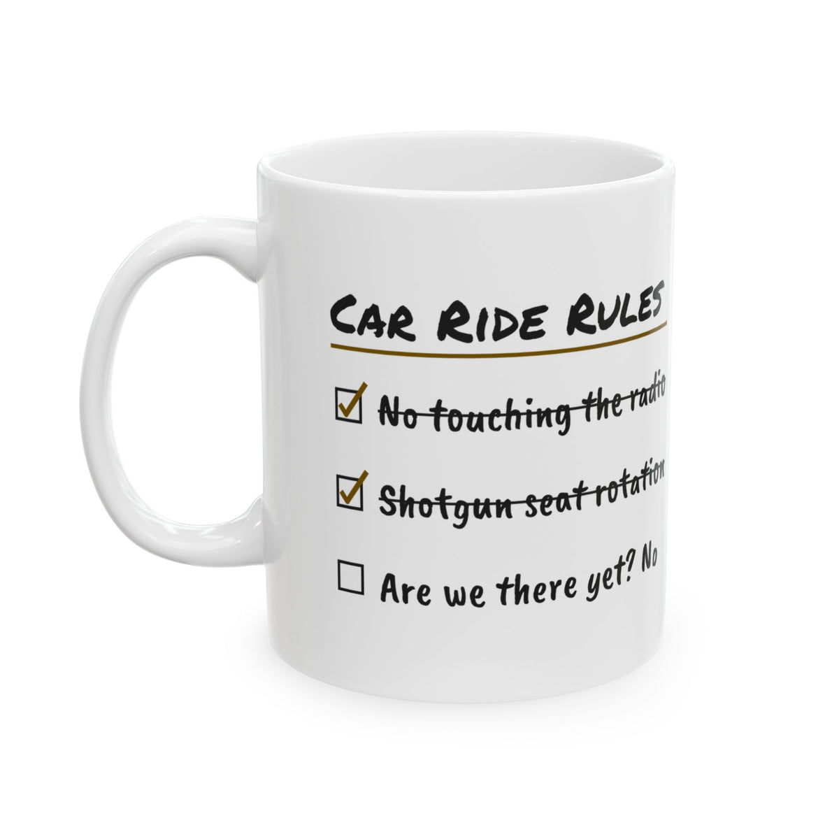 Funny Dad Coffee Mug Car Ride Rules For Dad Kids