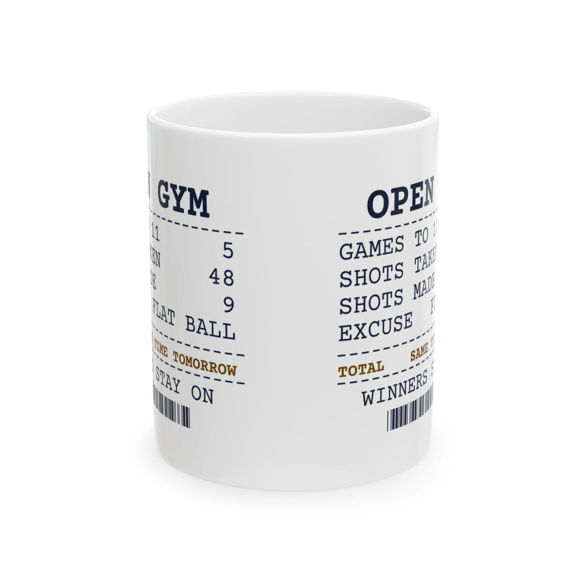 Funny Basketball Player Mug Open Gym Receipt Shots Made