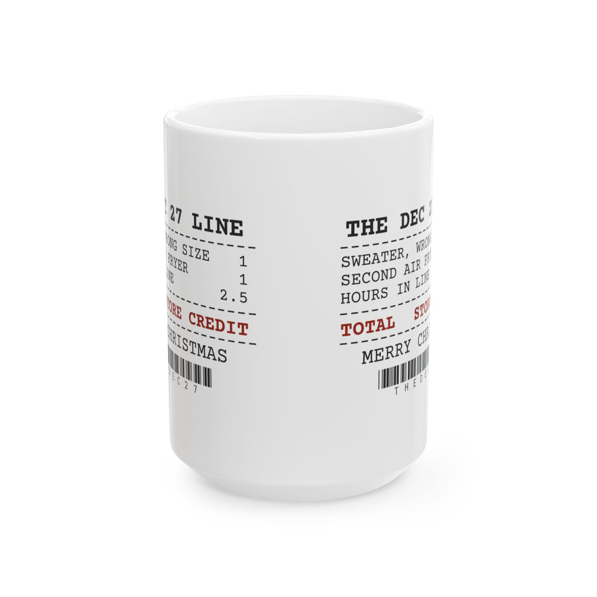 Funny Christmas Coffee Mug Exchange Desk Receipt Store Credit