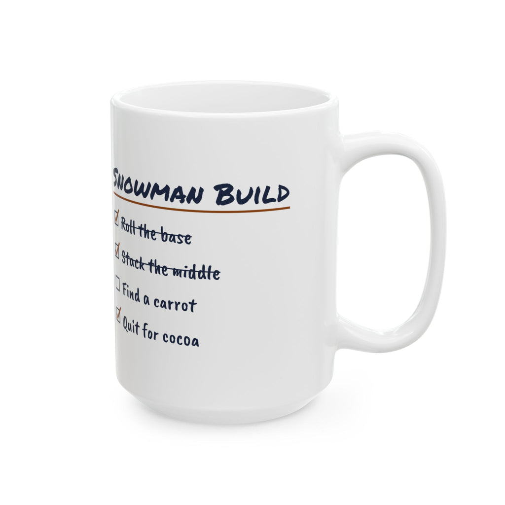 Funny Christmas Coffee Mug Snowman Build Checklist For Hot Cocoa Lovers