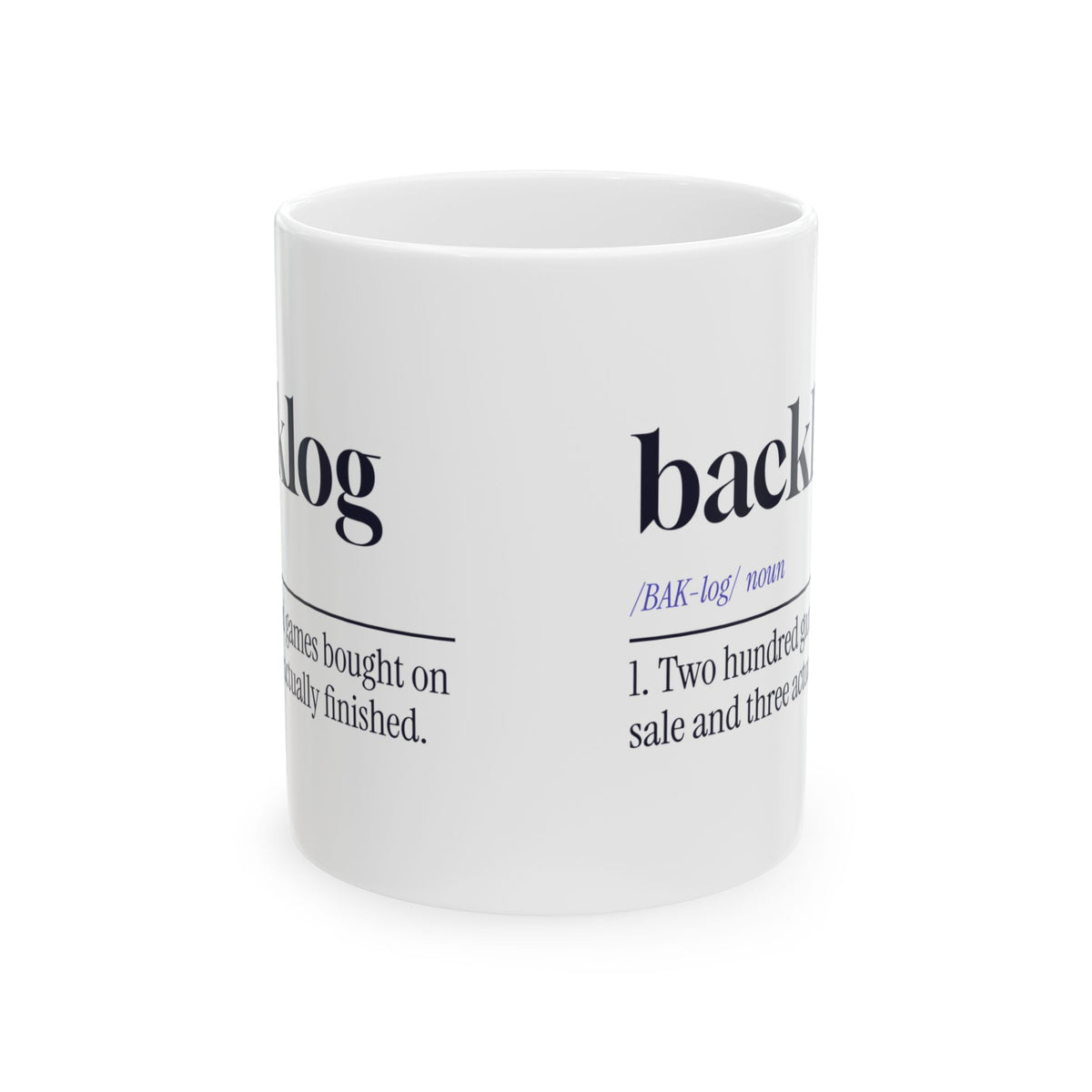 Funny Gamer Coffee Mug Backlog Two Hundred Unplayed Definition