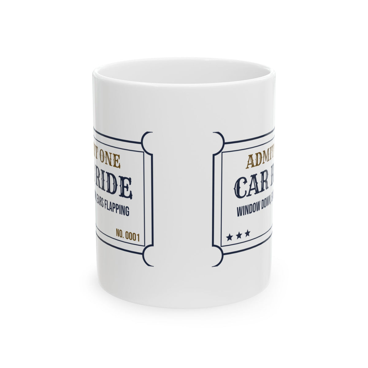 Funny Dog Dad Coffee Mug Car Ride Window Down Ears Flapping Ticket