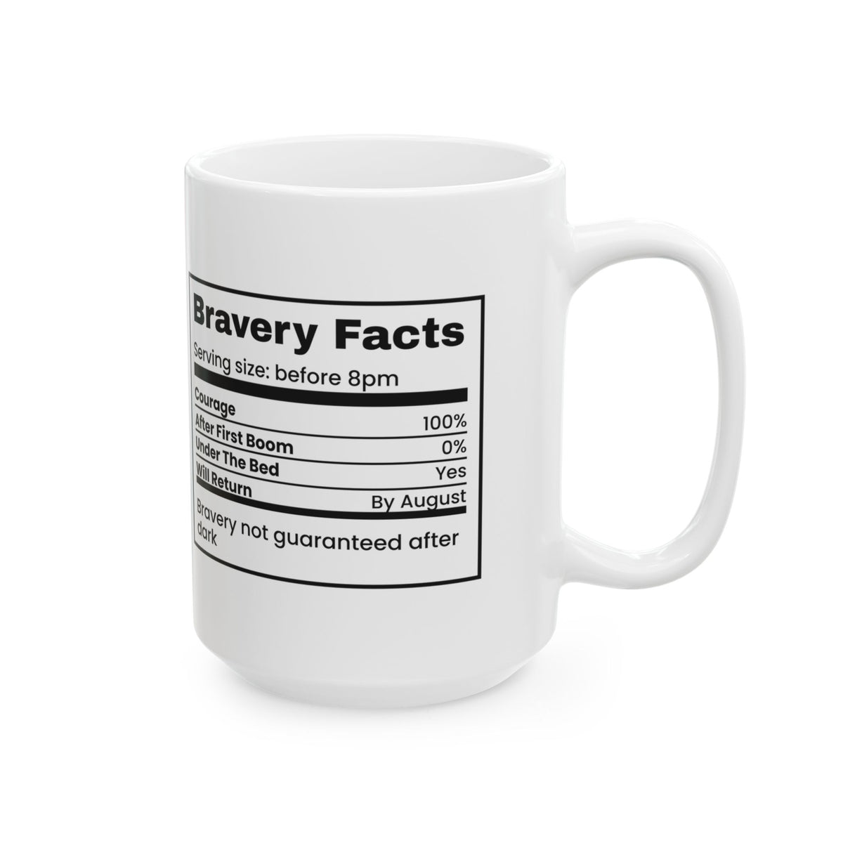 Funny Bravery Facts Coffee Mug Fireworks Dog Zero Percent For Dads