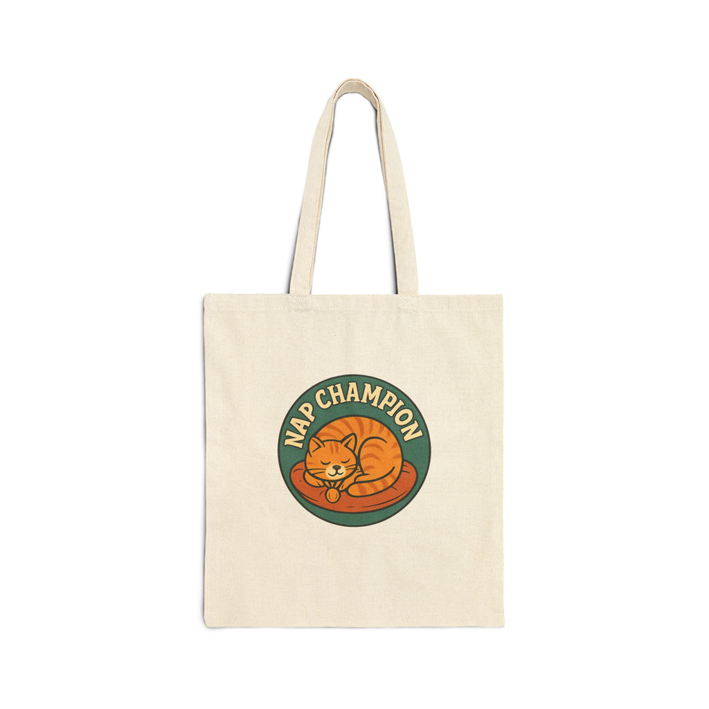 Funny Nap Champion Lazy Cat Lover Tote Bag