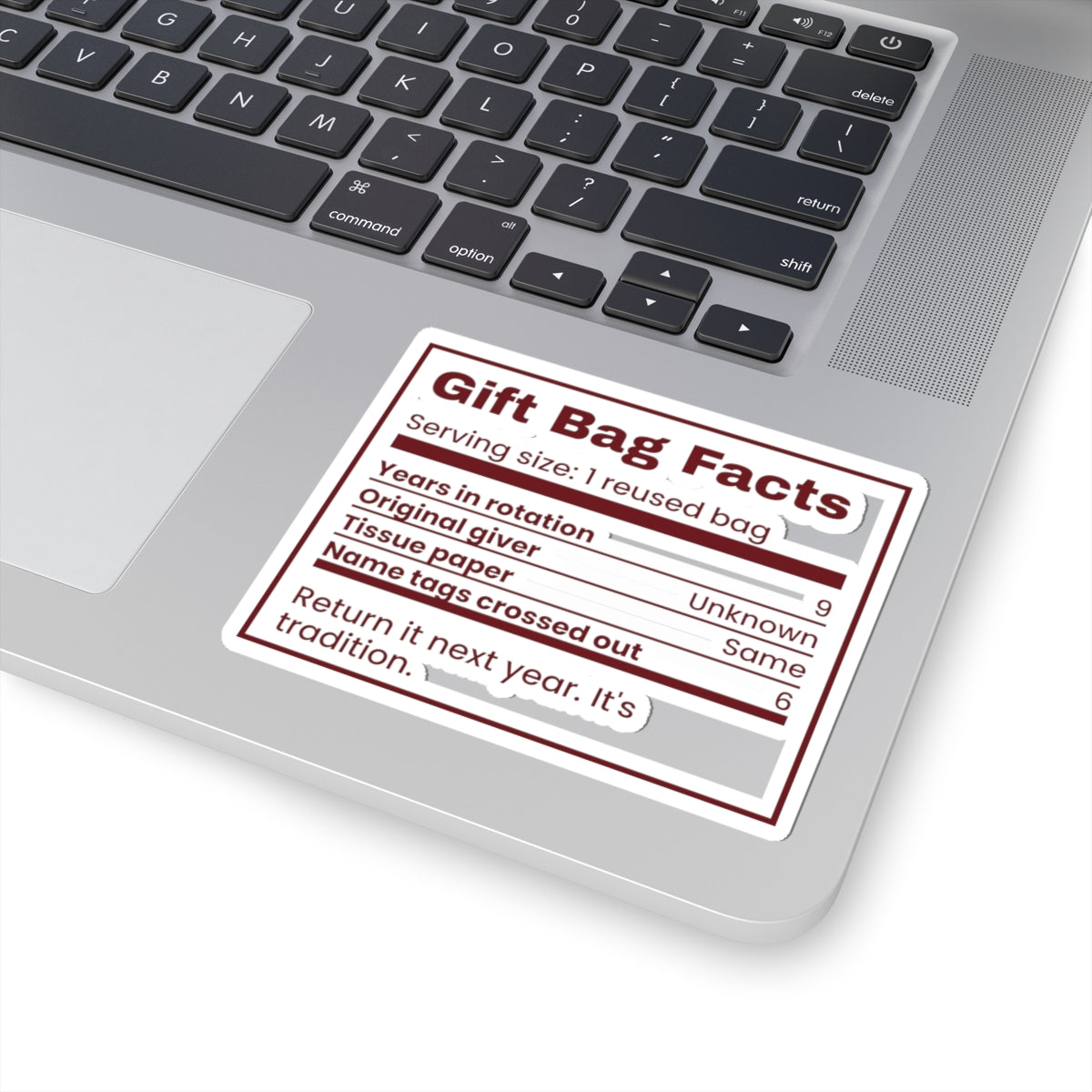 Funny Christmas Sticker Gift Bag Facts Years In Rotation 9