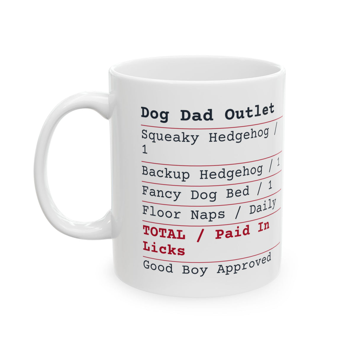 Funny Dog Dad Coffee Mug Dog Dad Outlet Receipt Paid In Licks