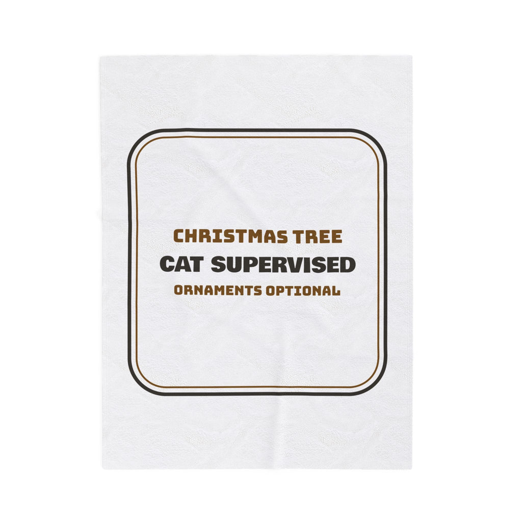 Funny Christmas Cat Throw Blanket Cat Supervised Tree For Cat Lovers