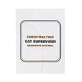 Funny Christmas Cat Throw Blanket Cat Supervised Tree For Cat Lovers