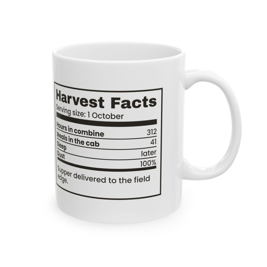Funny Farmer Coffee Mug Harvest Facts Nutrition Label