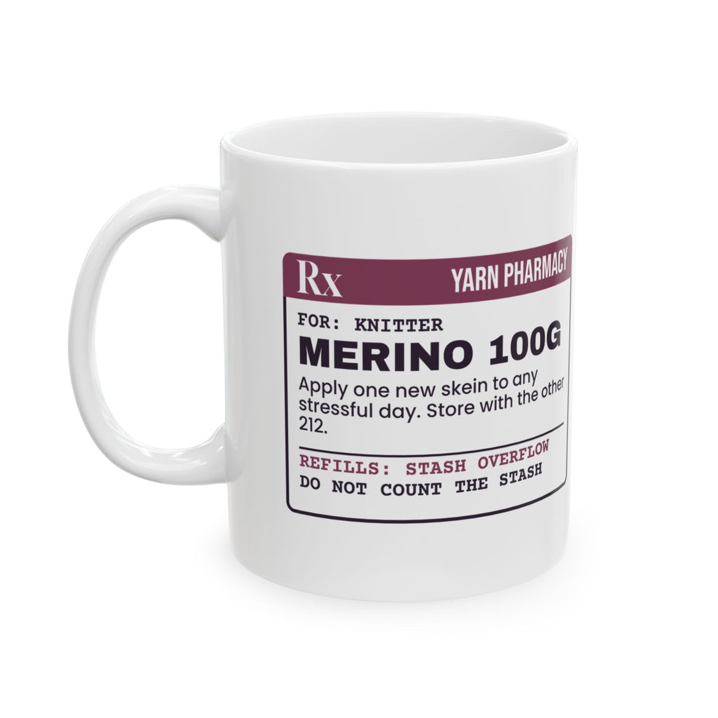 Funny Knitting Mug Merino 100g Yarn Prescription For Knitters