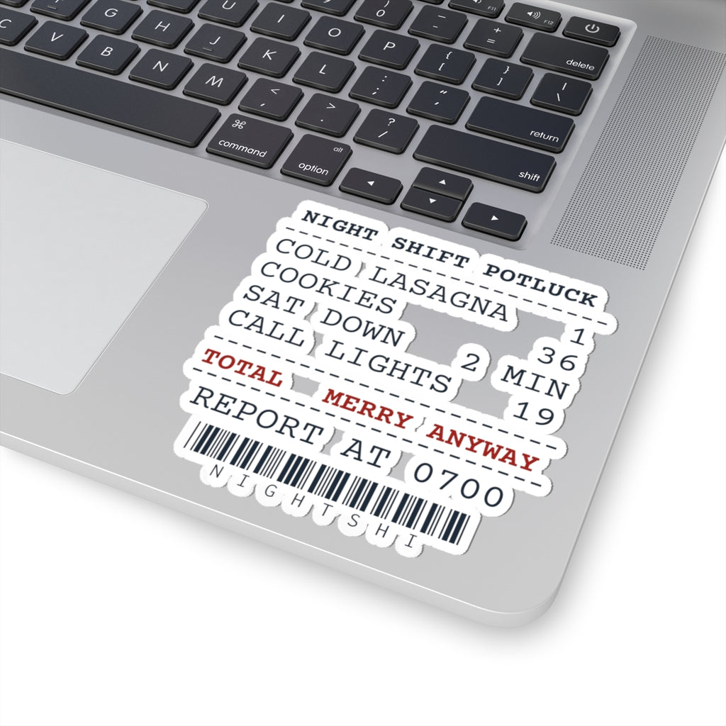 Funny Christmas Nurse Sticker Night Shift Potluck Receipt
