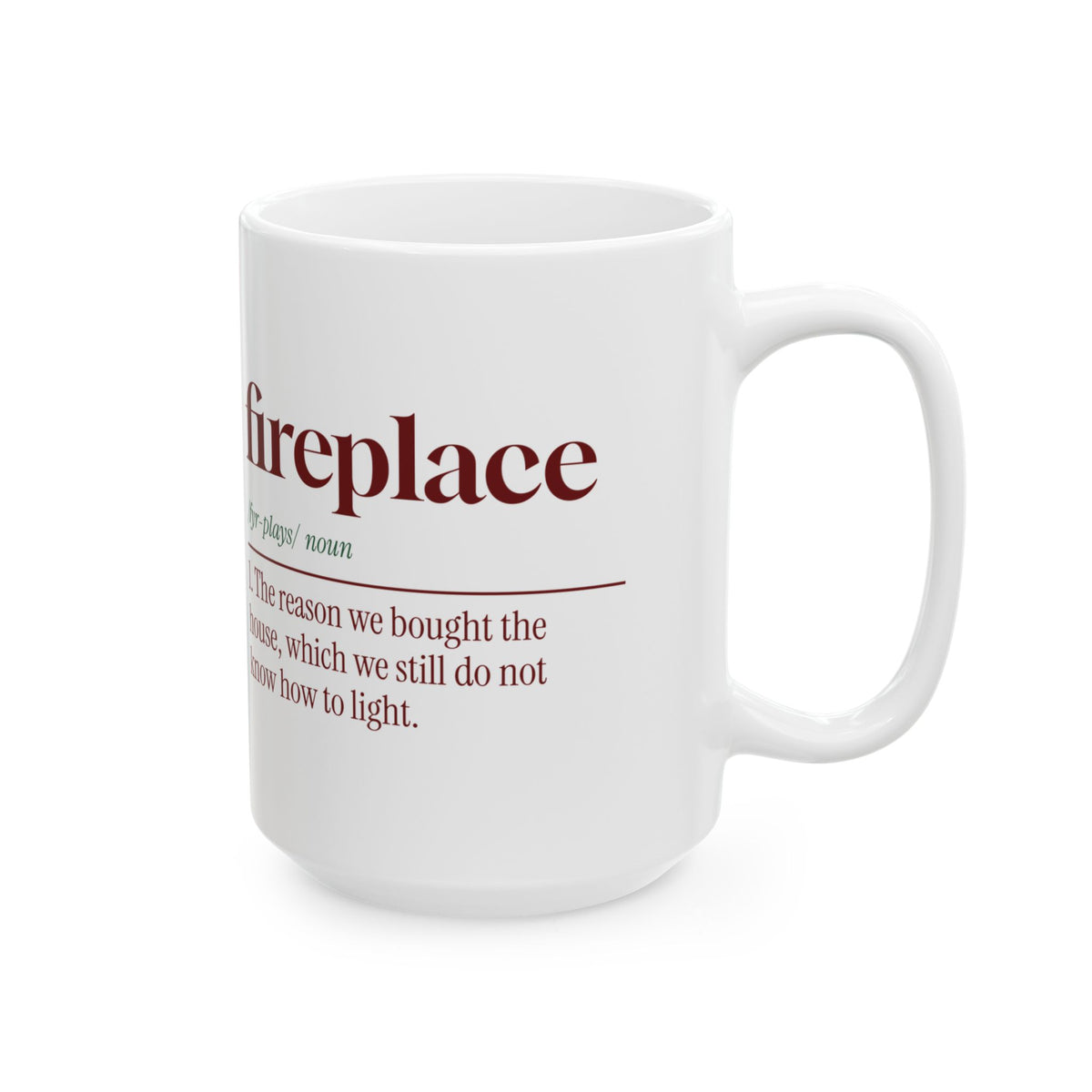 Funny New Home Christmas Coffee Mug Fireplace Dictionary Definition