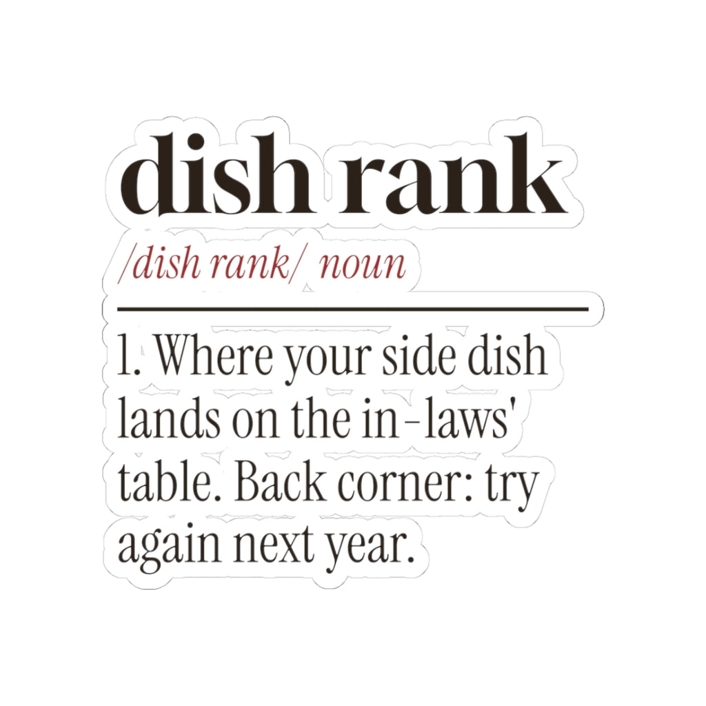 Funny In-Laws Christmas Sticker Dish Rank Definition