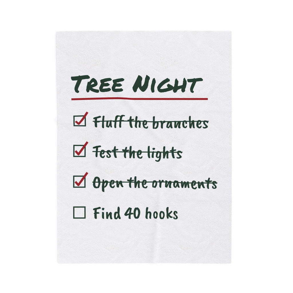 Funny Christmas Throw Blanket Tree Night Checklist Find 40 Hooks