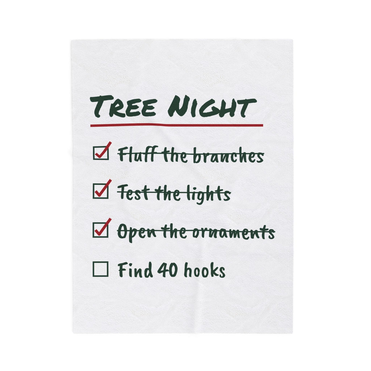 Funny Christmas Throw Blanket Tree Night Checklist Find 40 Hooks