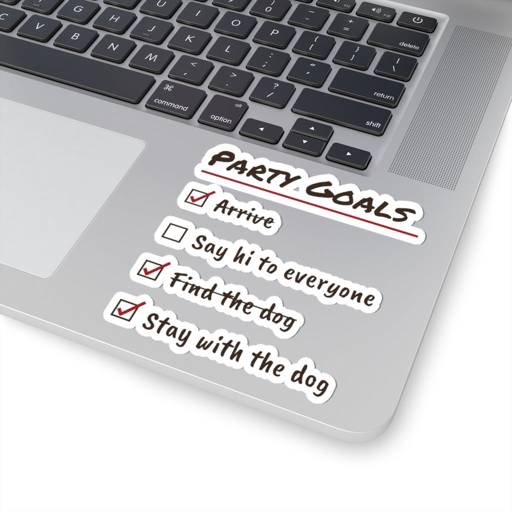 Funny Christmas Introvert Sticker Find The Dog Party Checklist