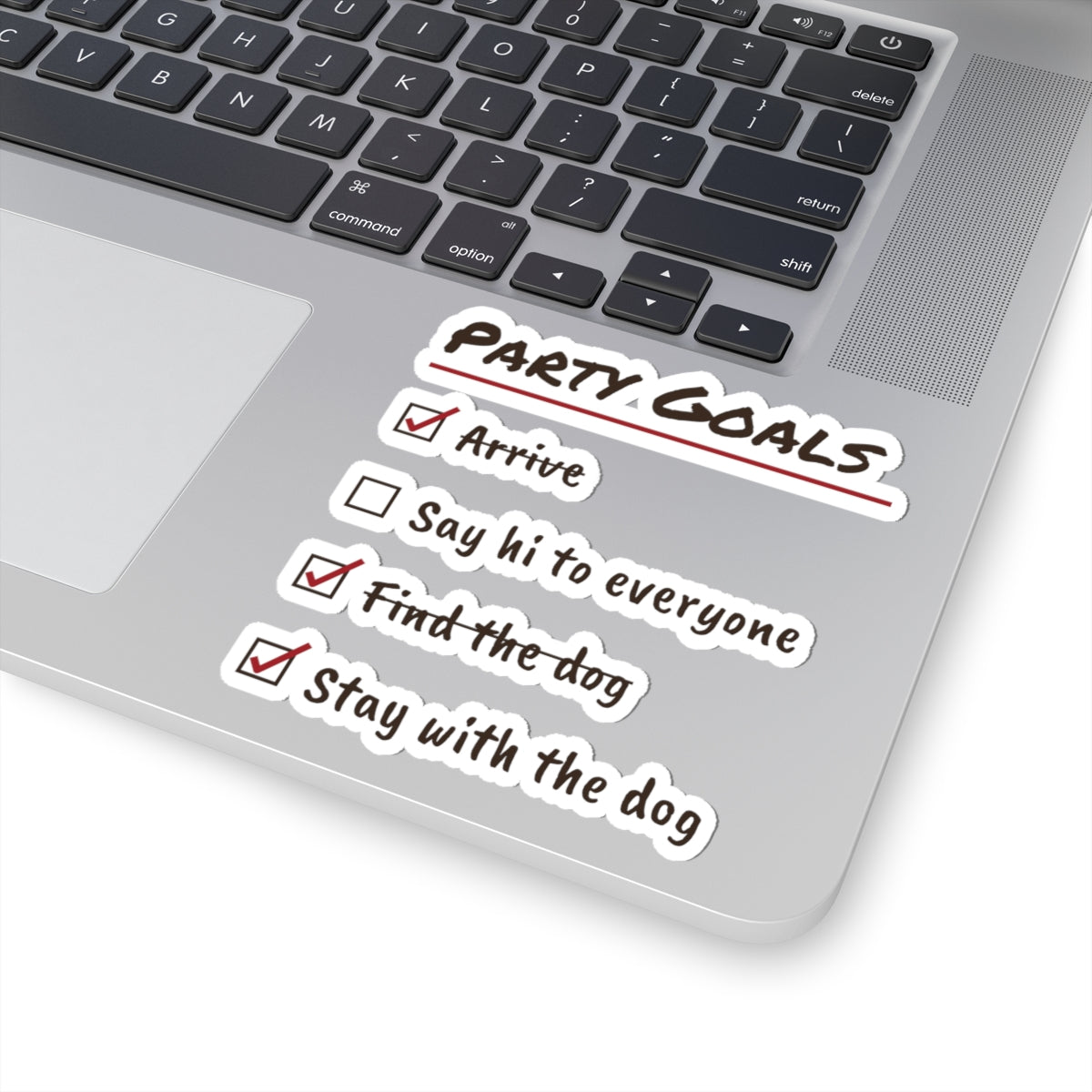 Funny Christmas Introvert Sticker Find The Dog Party Checklist