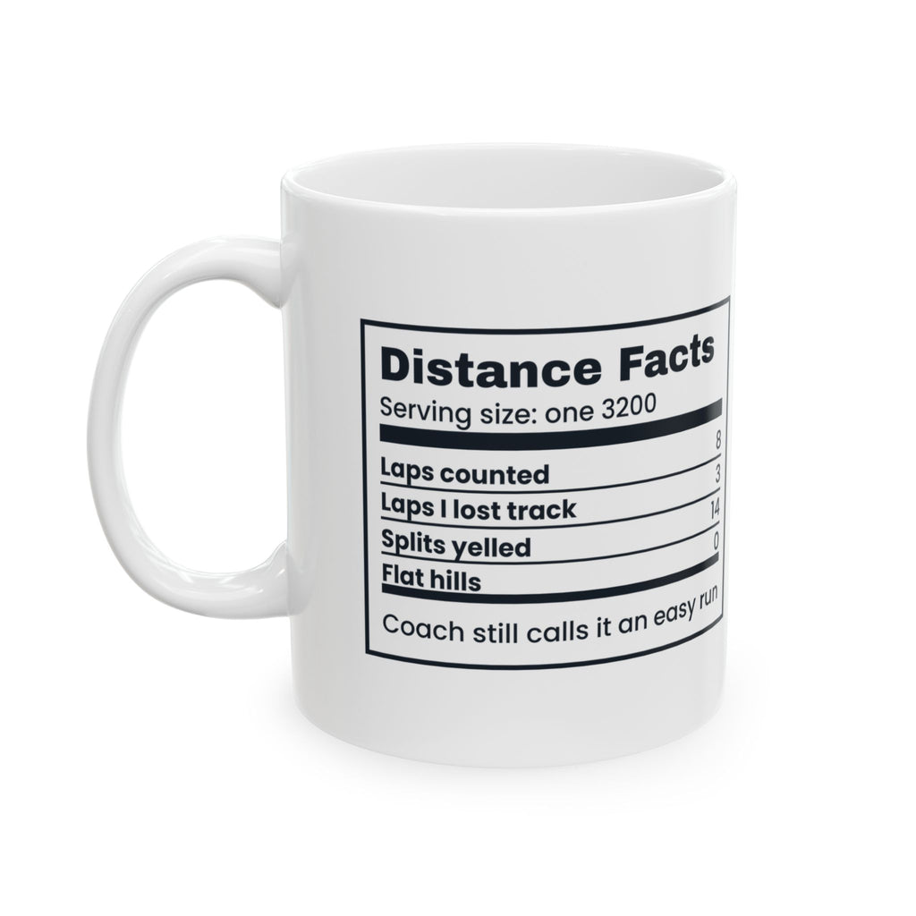 Funny Cross Country Track Coffee Mug Distance Facts Label