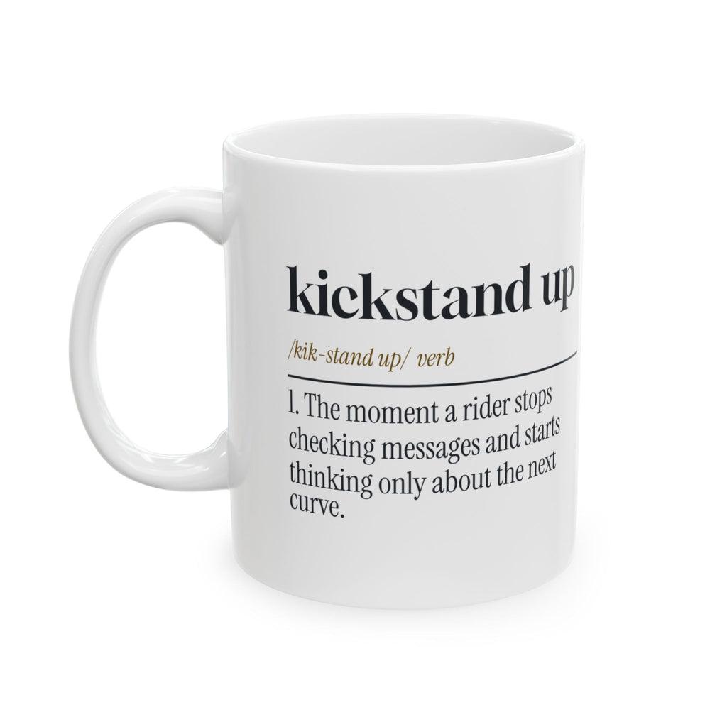 Motorcycle Coffee Mug Kickstand Up Phone Down Definition For Riders