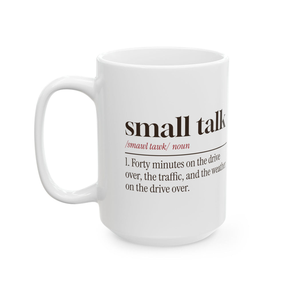 Funny Introvert Christmas Coffee Mug Small Talk Dictionary Definition