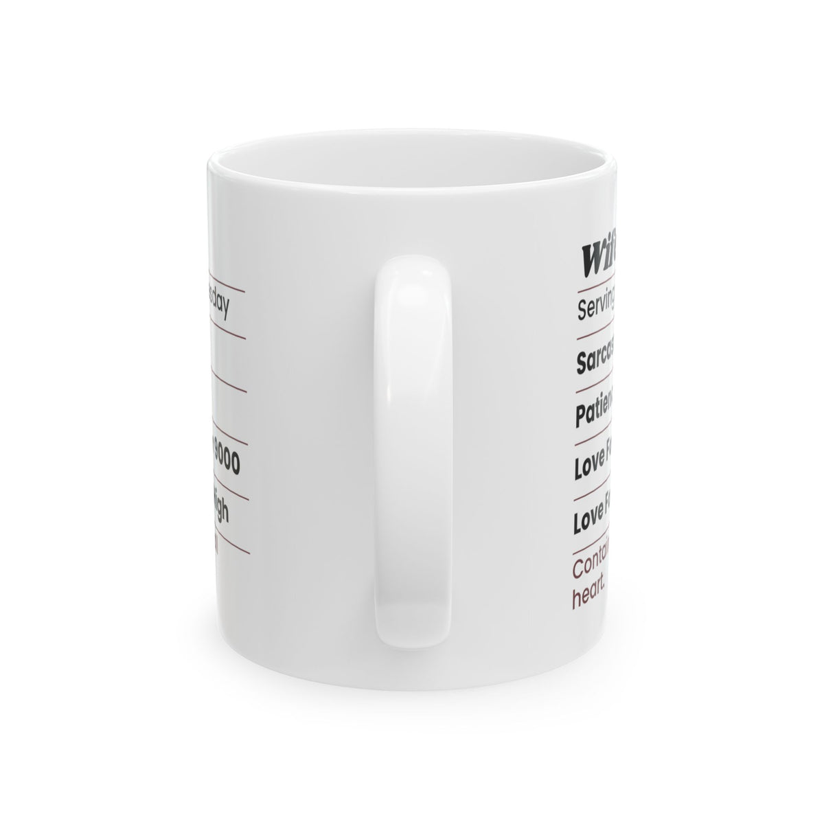 Funny Wife Coffee Mug Nutrition Facts Label For Wife